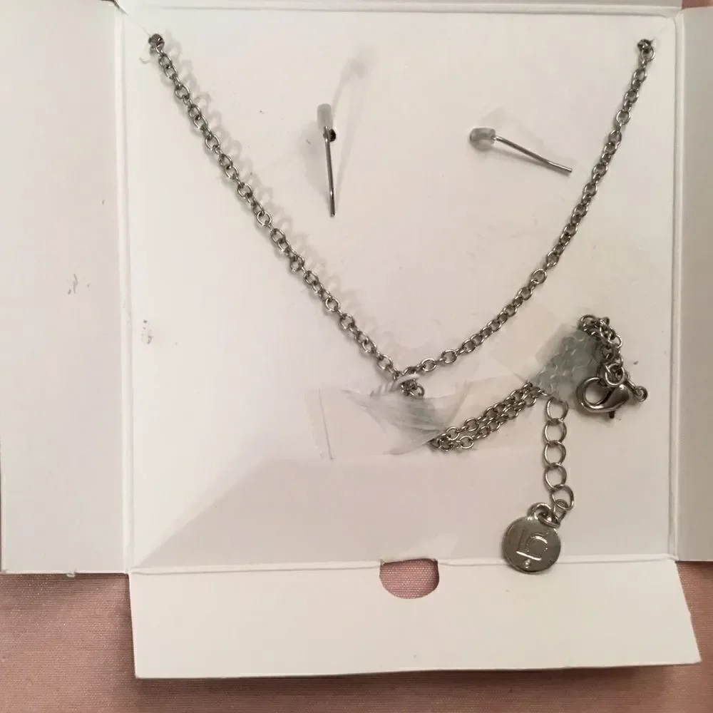 NWT Liz Claiborne Silvertone and Marcasite Set